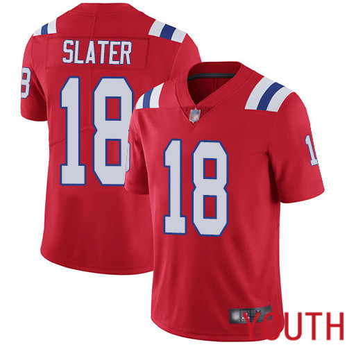 New England Patriots Football #18 Vapor Limited Red Youth Matthew Slater Alternate NFL Jersey->youth nfl jersey->Youth Jersey